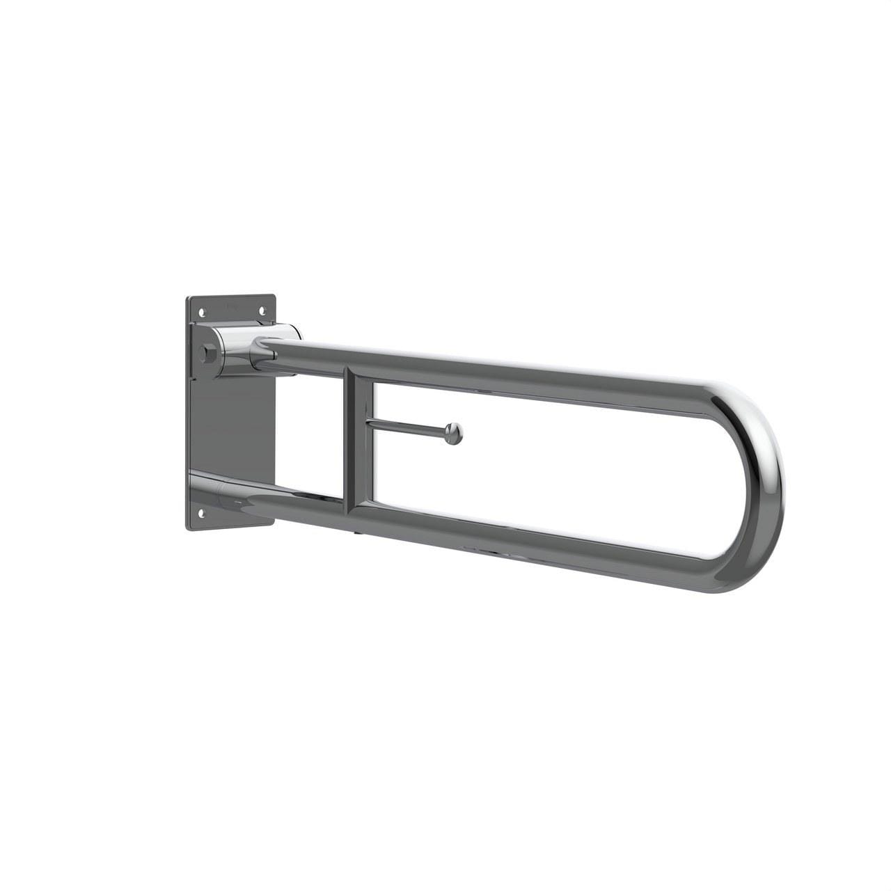 ROCA - Asa abatible ACCESS confort 800 con portarrollo acero inoxidable pulido