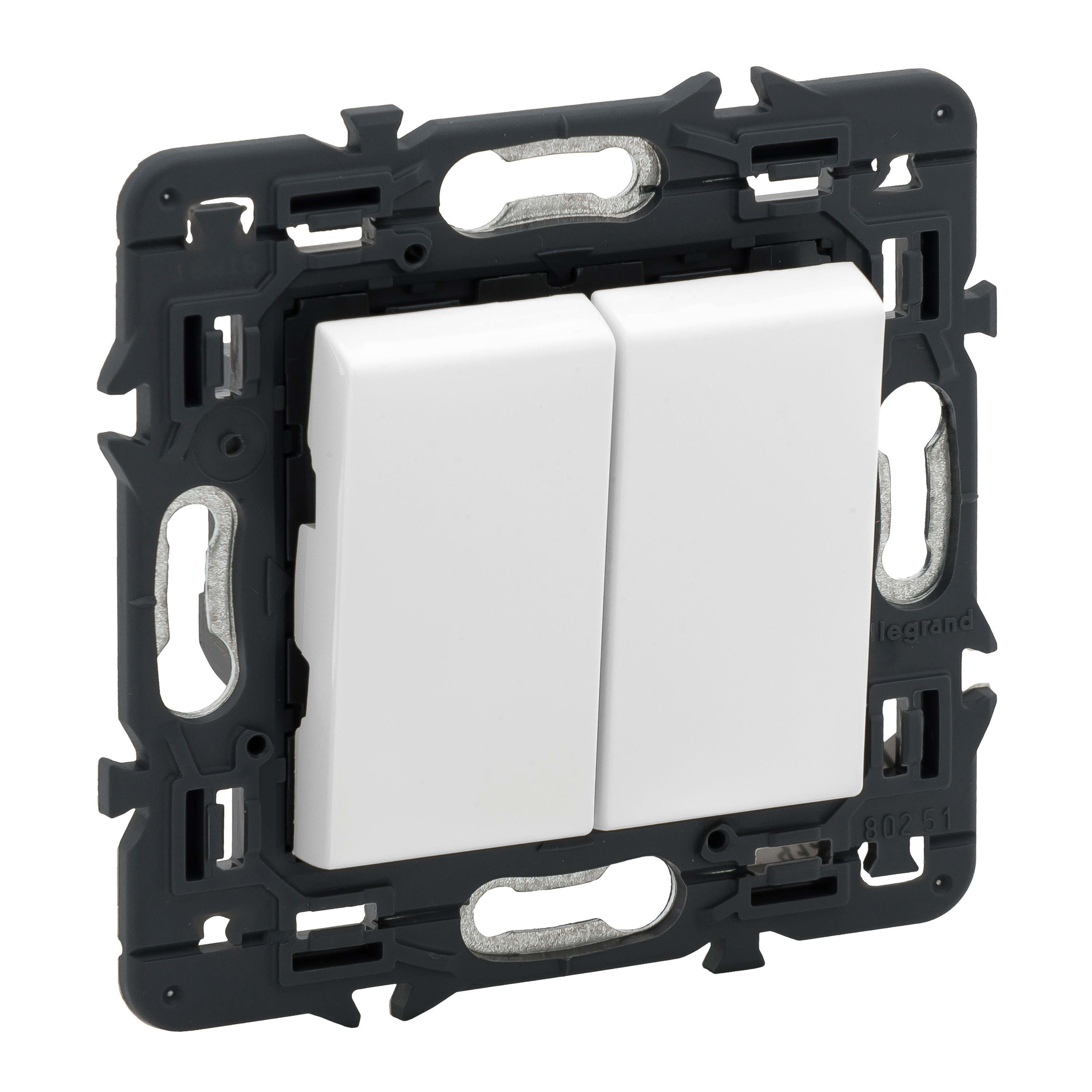 LEGRAND - Interruptor Valena Next - doble - unipolar - 10 AX - 230V~ - Blanco