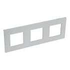 LEGRAND - Placa embellecedora Valena Next de 3 elementos de color aluminio