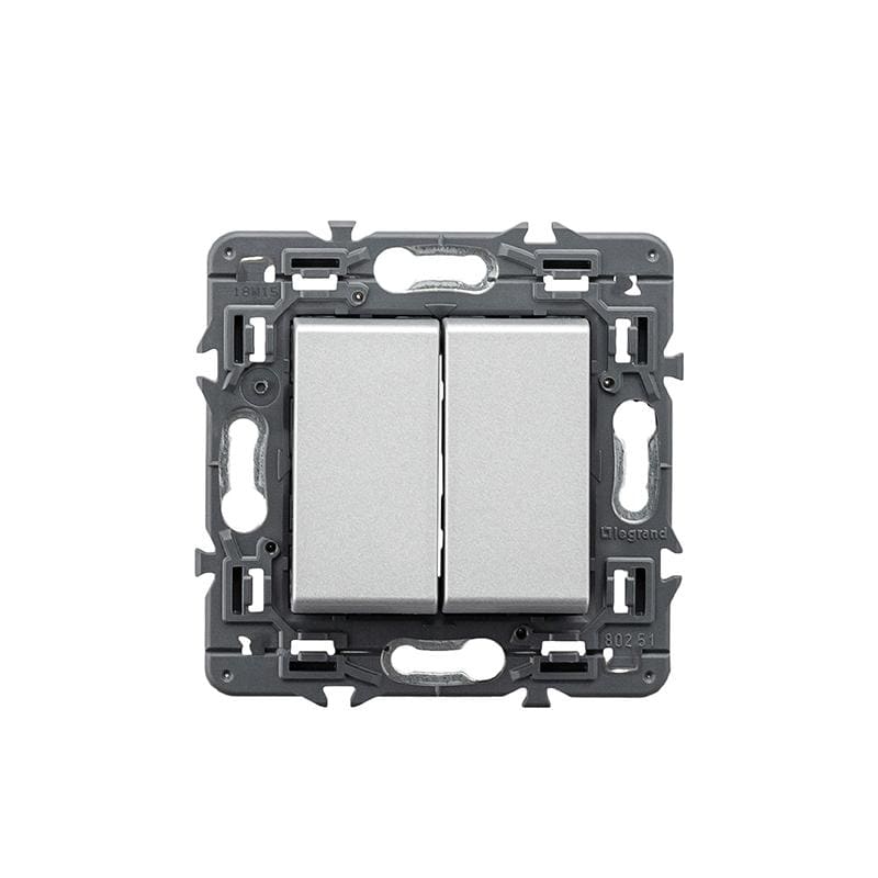 LEGRAND - Conmutador Valena Next - doble - unipolar - 10 AX - 230V~ - Aluminio