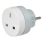 LEGRAND - Adaptador de viaje estándar británico a francés/alemán. 2P+T 16A. Blanco