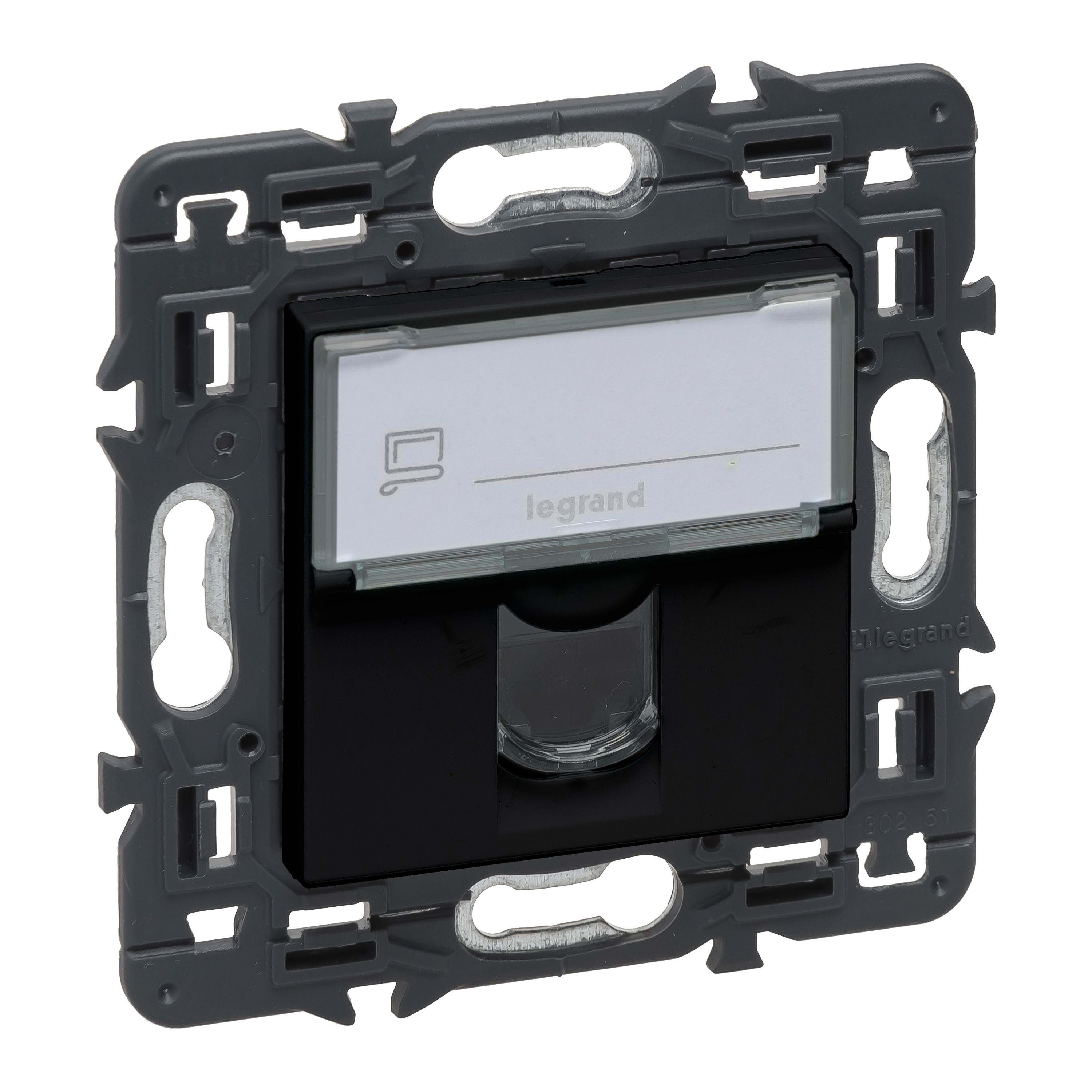 LEGRAND - Base informática RJ45 Valena Next - Cat.6 - UTP - individual - conexión rápida Toolless - Dark