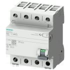 SIEMENS - Interruptor diferencial, 4 polos, Tipo B, con retardo breve, entrada: 63A, 300mA, Un AC: 400V