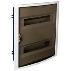 SOLERA - Caja de distribución de empotrar en tabique hueco de 28 elementos 320x420x75 marco blanco y puerta fumé