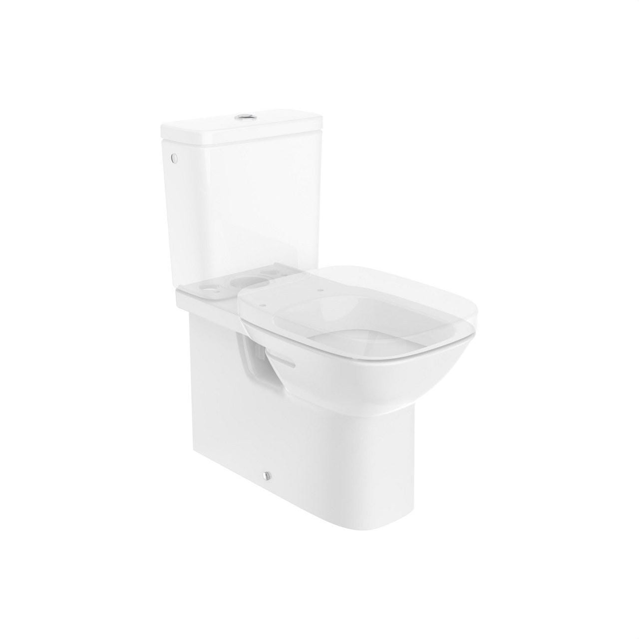 ROCA - Inodoro de tanque bajo adosado a pared 655mm DEBBA salida dual blanco