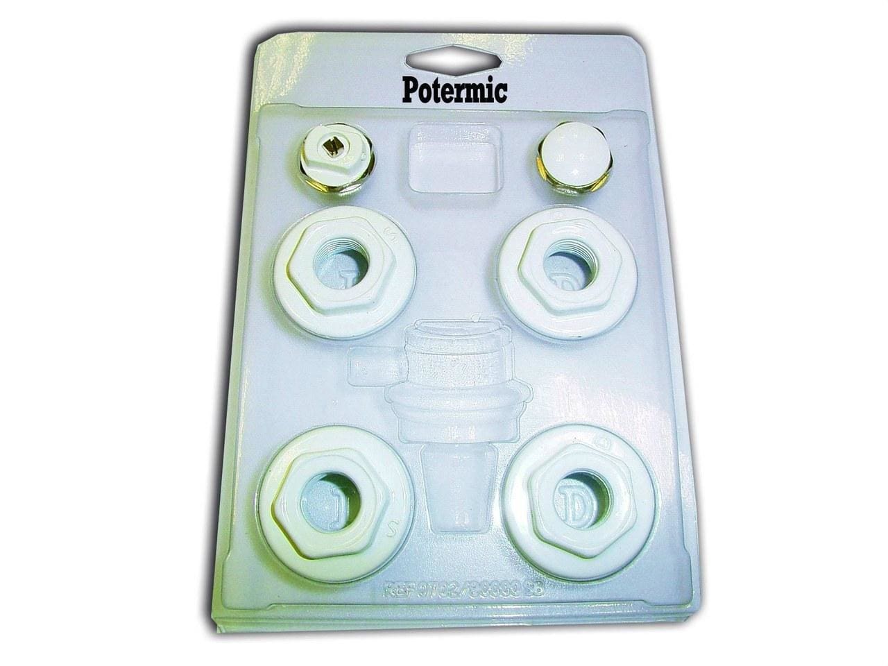 POTERMIC - Kit de tapones 1"x3/8" para radiador 1" diámetro 42mm