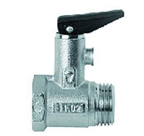 POTERMIC - Grupo de seguridad M-H retención para termos GRUPTERM 3/4" 8bar con descarga manual y purga mediante palanca
