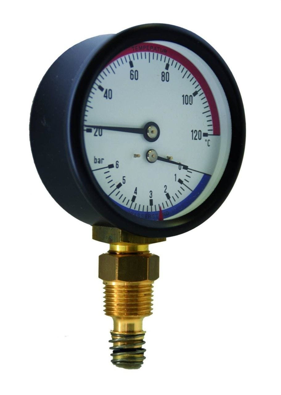 POTERMIC - Manotermómetro radial 382R diámetro 80 0-4bar