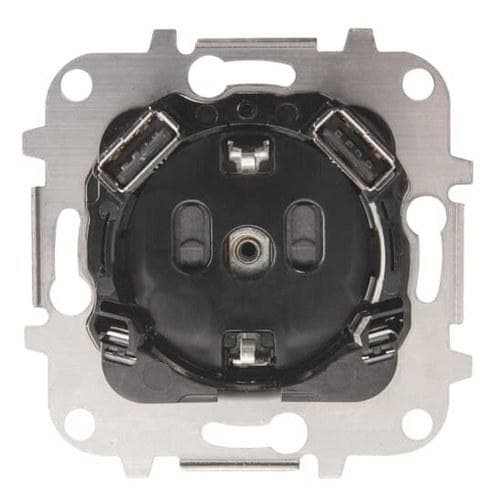 NIESSEN - BASE ENCHUFE SCHUKO + DOBLE CARGADOR USB