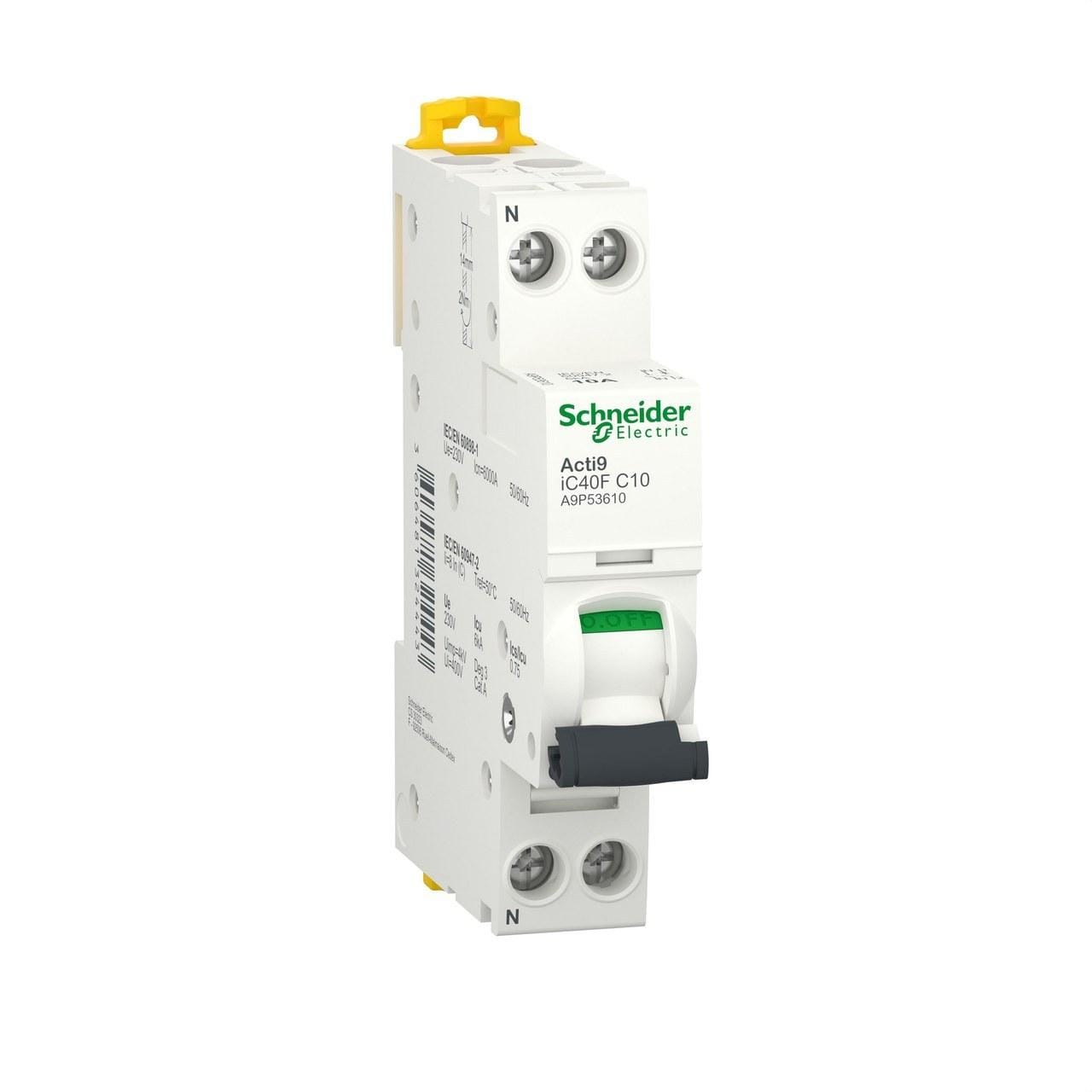 Schneider Electric - Interruptor automático en miniatura ACTI 9 IC40F 1PN C 10A 6000A/6kA