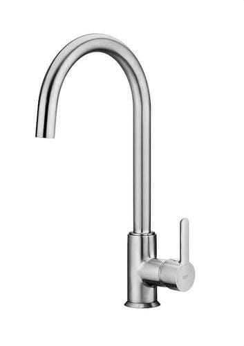 ROCA - Mezclador cocina Mencía caño curvo giratorio titanio