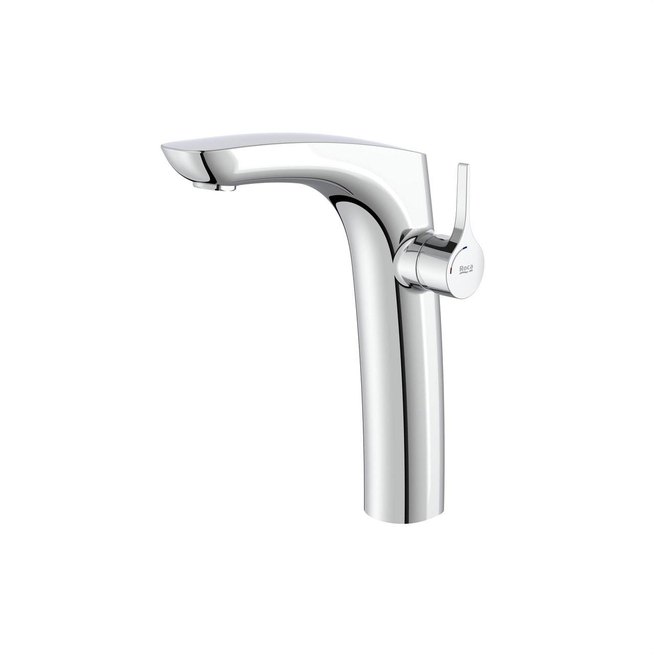 ROCA - Mezclador lavabo caño alto desagüe automático INSIGNIA válvula Click-Clack cromo