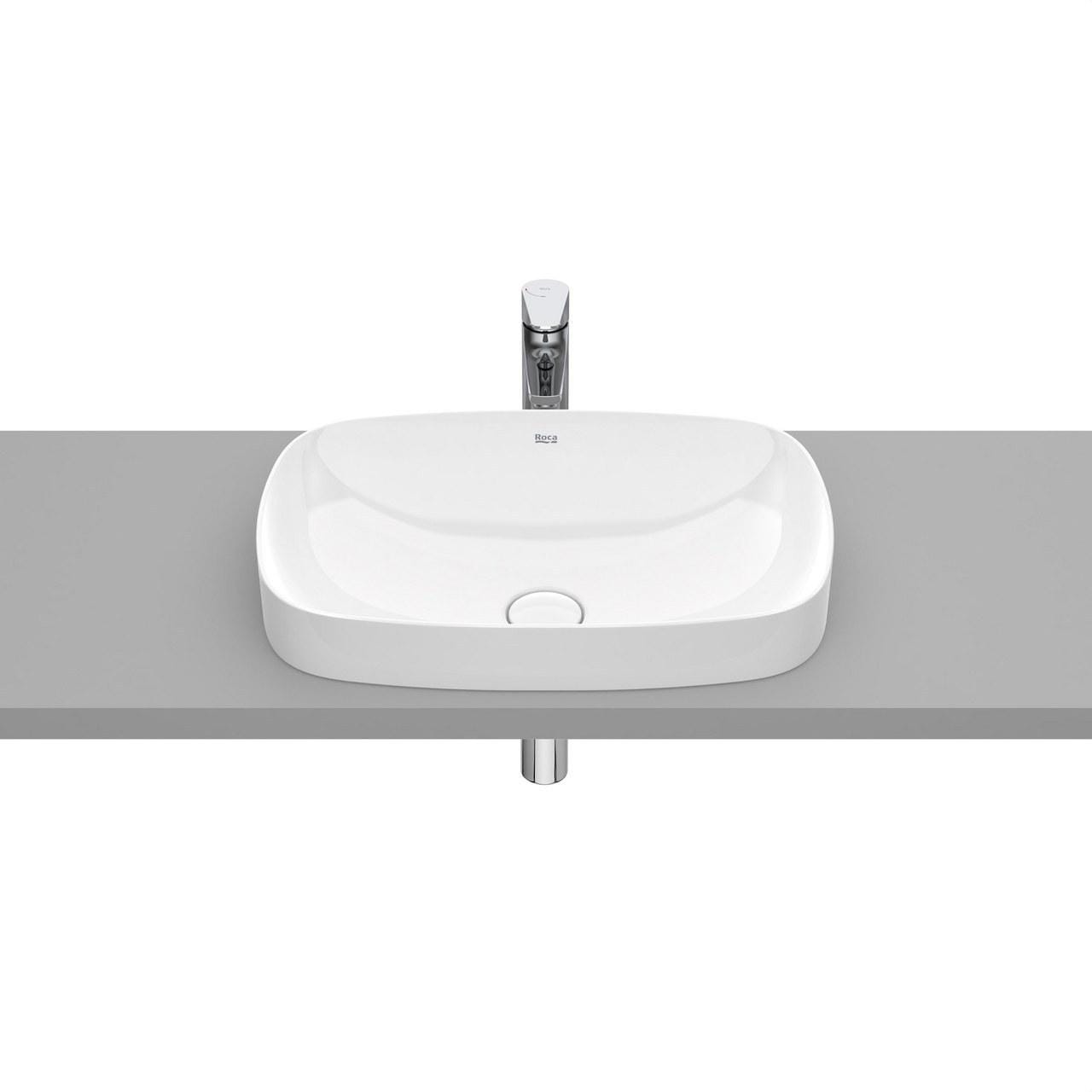 ROCA - Lavabo encimera FINECERAMIC soft 550x370x75 blanco
