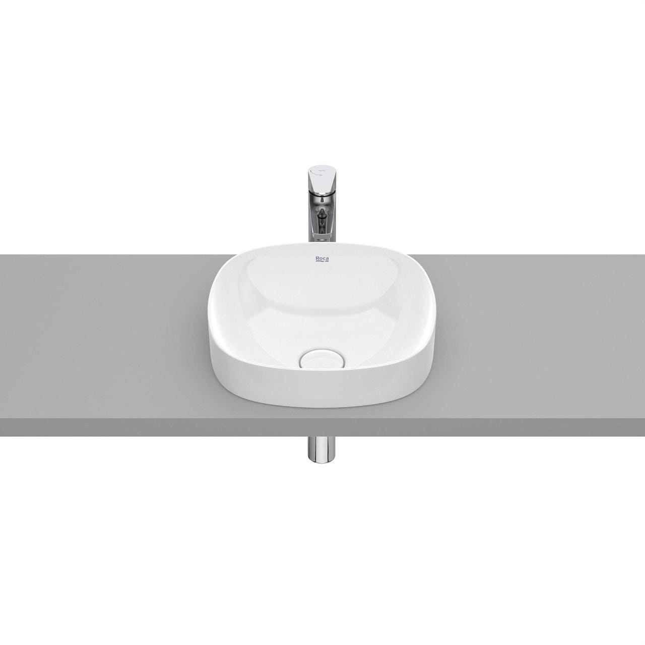 ROCA - Lavabo encimera FINECERAMIC soft 370x370x75 blanco