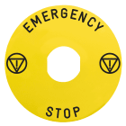 Schneider Electric - Etiqueta circular 60mm 'EMERGENCY STOP' ZBY9330M