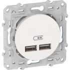 Schneider Electric - Cargador doble USB 2,1 A ODACE Blanco