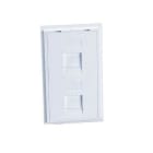 MMCONECTA - Módulo plano Standard con antipolvo blanco nieve para 2 conectores tipo Keystone 19,4mm/20,4mm/Commscope (Systimax)