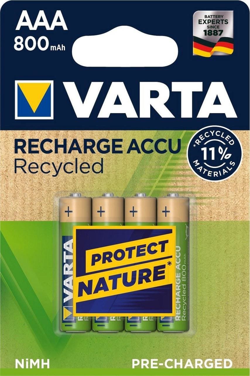 VARTA - ACUM.CSMO.BLX4 AAA 800MAH VARTA RECYCLED