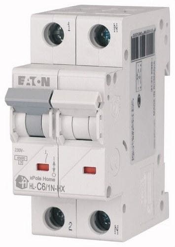 EATON - Interruptor magnetotérmico Home 1P+N curva C 6A