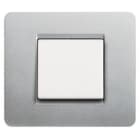 BTICINO - Placa embellecedora Màtix de color Plata - 2 módulos