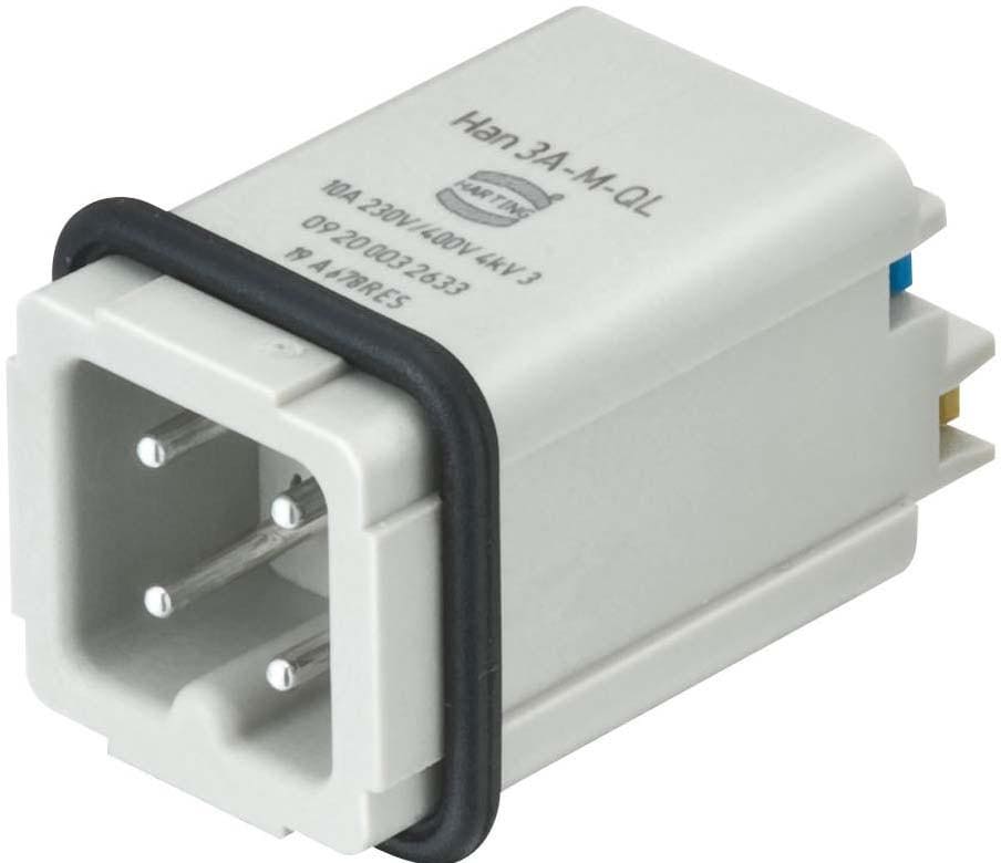 HARTING - HAN 3A MALE INSERT WITH QUICK-LOCK