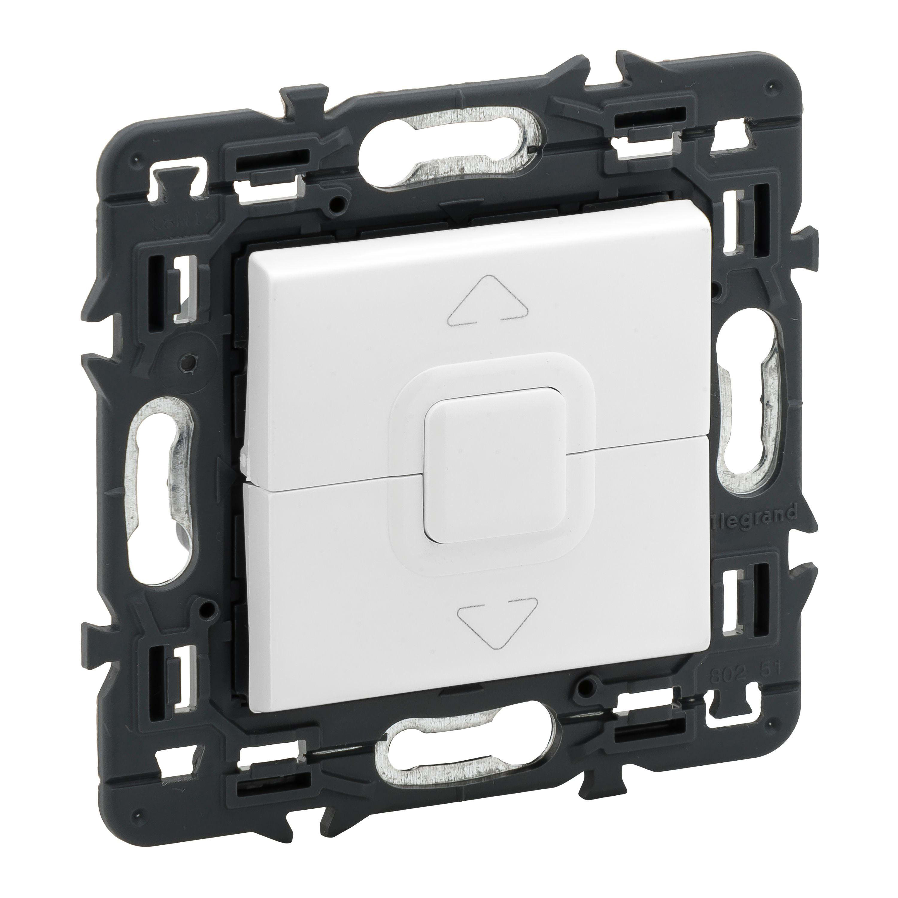 LEGRAND - Pulsador para persianas Valena Next - 6A - con enclavamiento eléctrico - Blanco