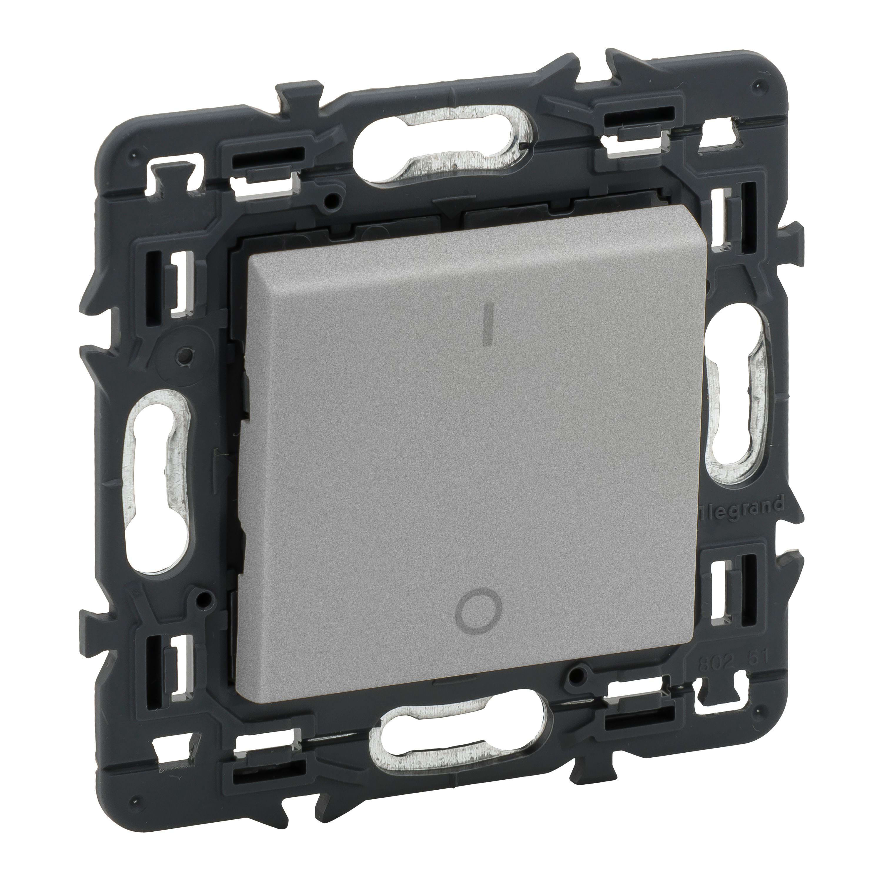 LEGRAND - Interruptor Valena Next - bipolar - 16 AX - 230V~ - Aluminio