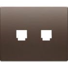 BJC - Tapa adaptadora 2 conectores RJ11/RJ45 serie Iris en chocolate