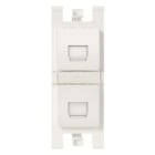 NIESSEN - Soporte conectores informática 2 ventanas con persiana blanco