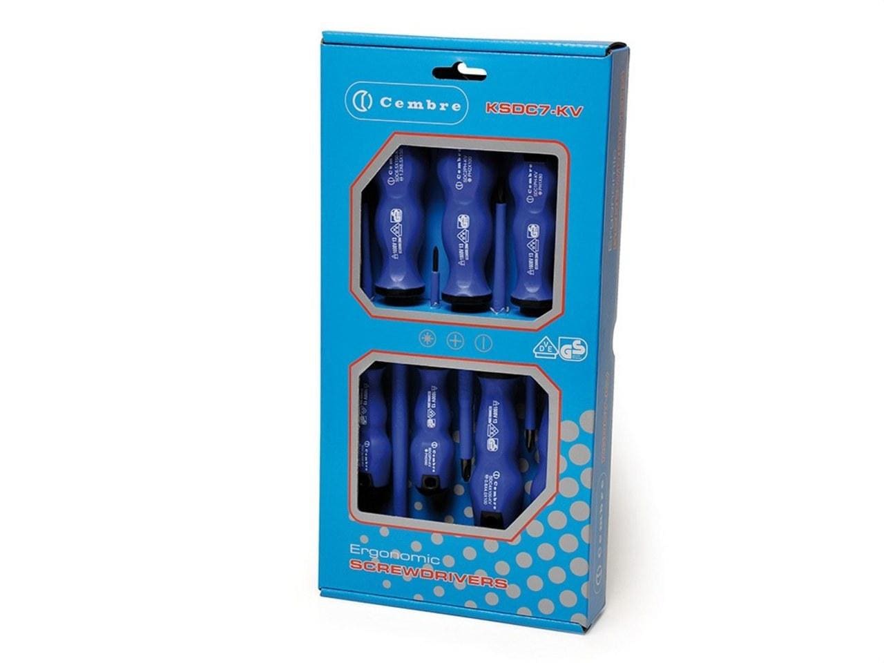 CEMBRE - Set 7 destornilladores KSDC7-KV 3-4-5,5-6,5-PH0-PH1-PH2