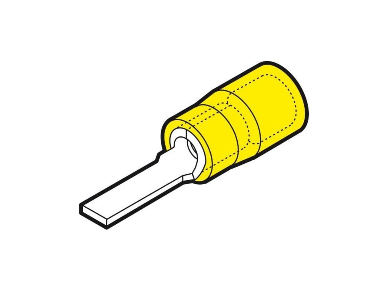 CEMBRE - Terminal puntera plana preaislado GP-PP12 sección 4-6mm² largo 13,3mm amarillo