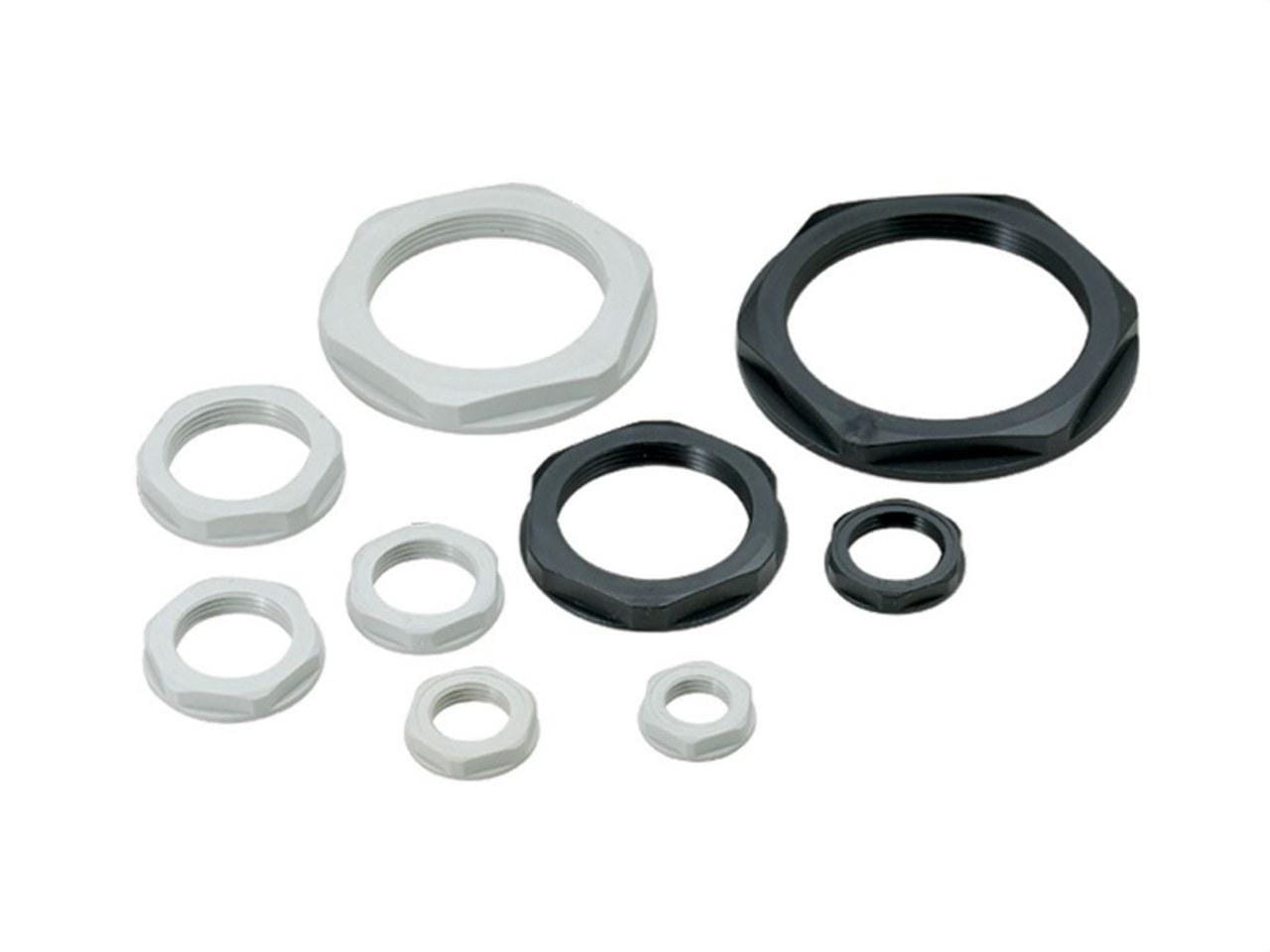 CEMBRE - Tuerca con collarín rosca métrica M20 negro