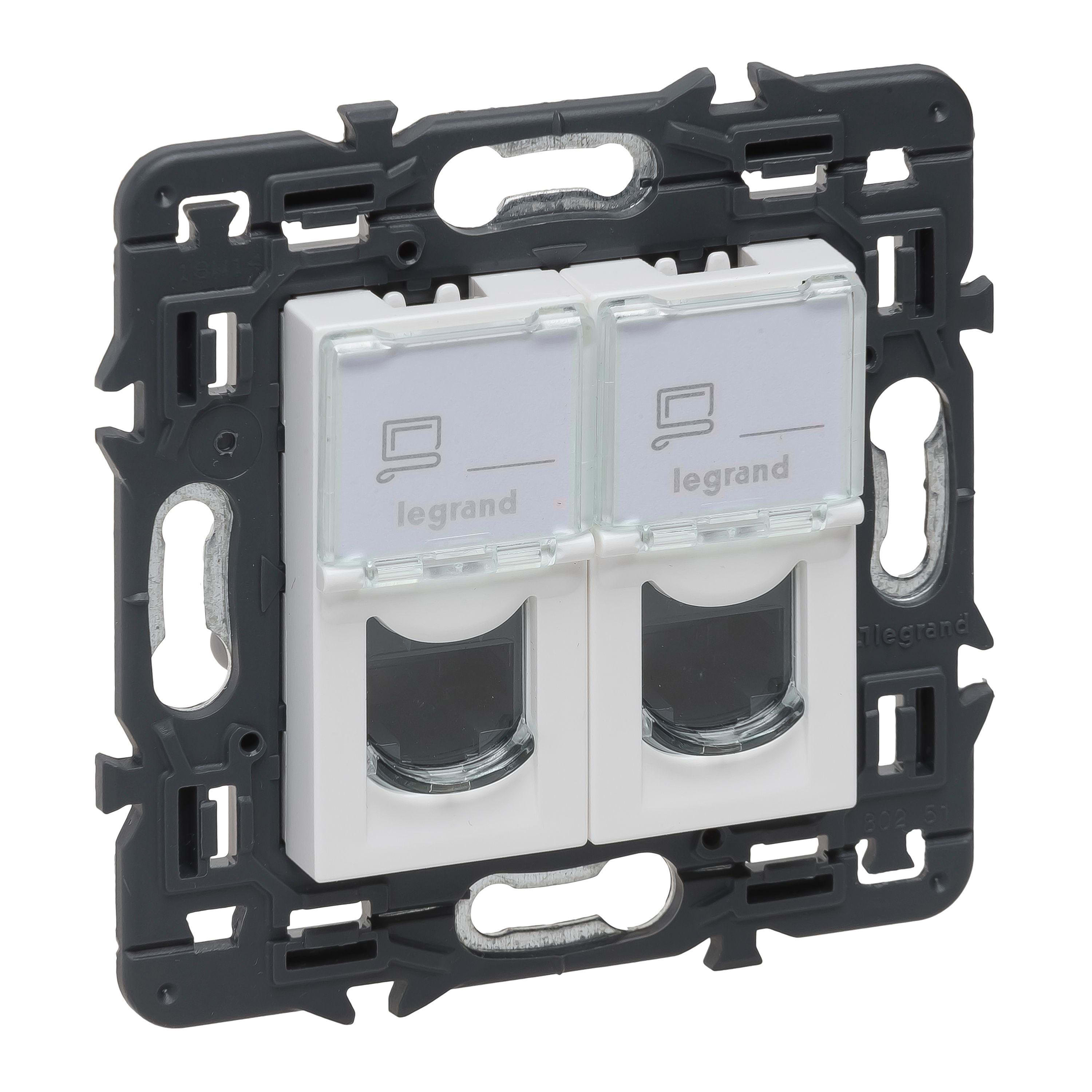 LEGRAND - Base informática RJ45 Valena Next - Cat.6 - UTP - doble - conexión rápida Toolless - Blanco