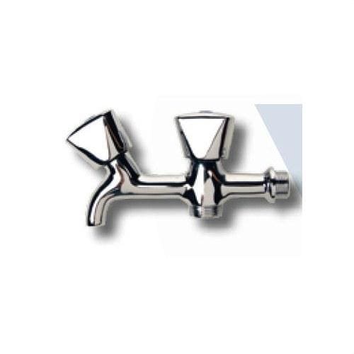 INYECTOMETAL - Grifo lavadora doble volante metal 1/2x3/4x3/4"