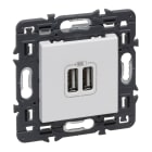 LEGRAND - Cargador USB Valena Next - 2 USB Tipo A+A - 2.400 mA - 12W -Blanco
