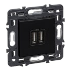 LEGRAND - Cargador USB Valena Next - 2 USB Tipo A+A - 2.400 mA - 12W -Dark