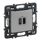 LEGRAND - Cargador USB Valena Next - 2 USB Tipo A+C -3.000 mA - 15W -Aluminio