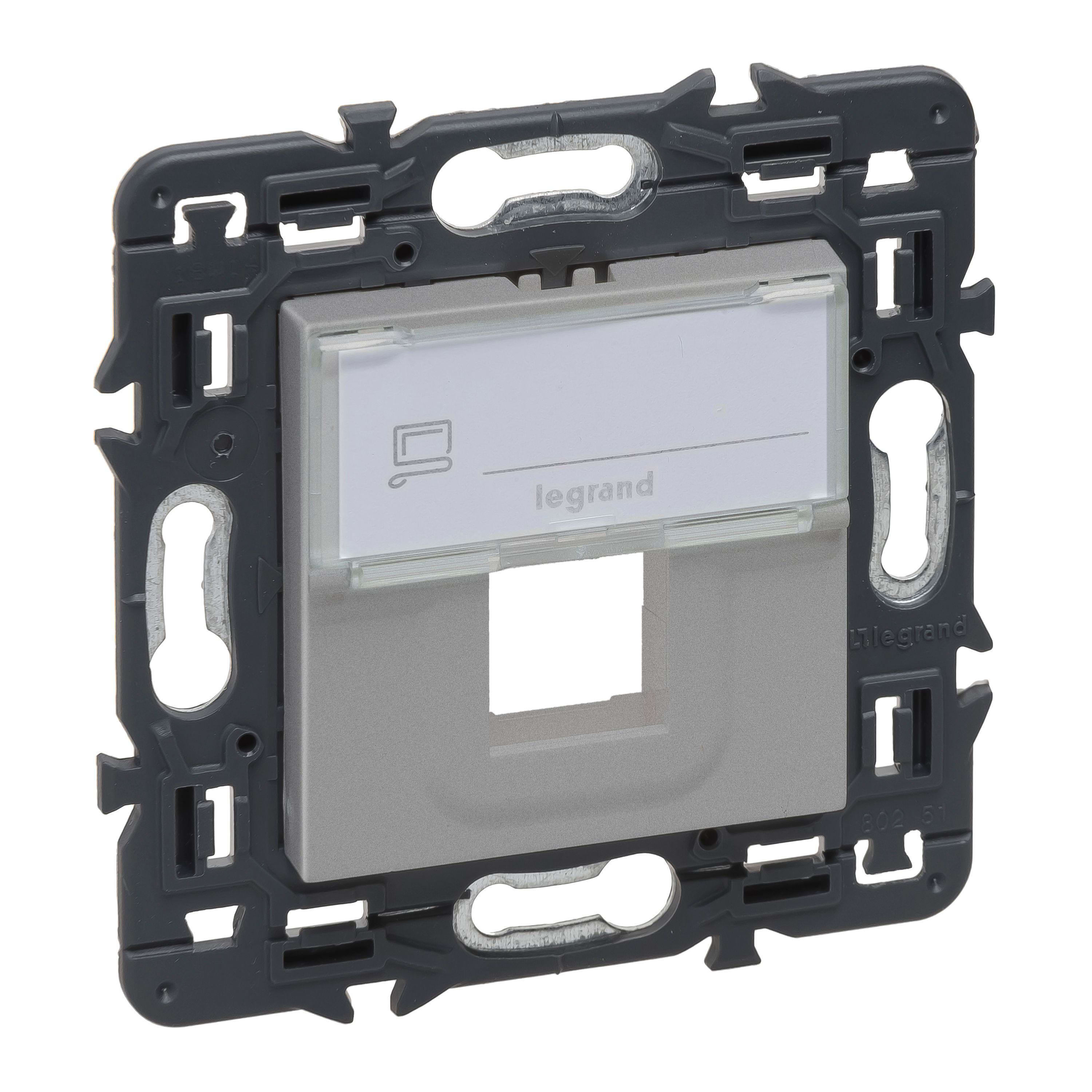 LEGRAND - Adaptador Valena Next para RJ 45 - para 1 conector Keystone - Aluminio