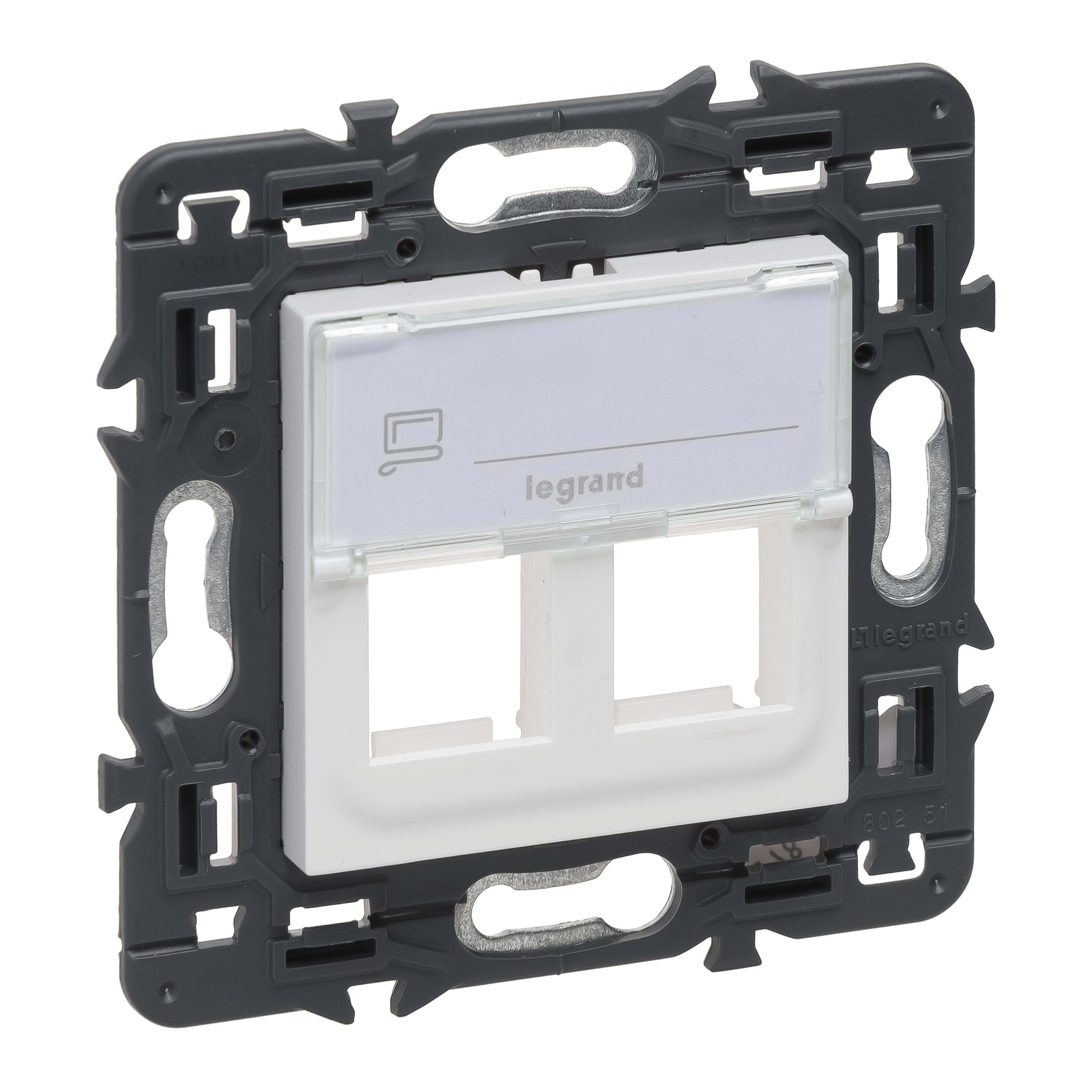 LEGRAND - Adaptador Valena Next para RJ 45 - para 2 conectores Keystone - Blanco