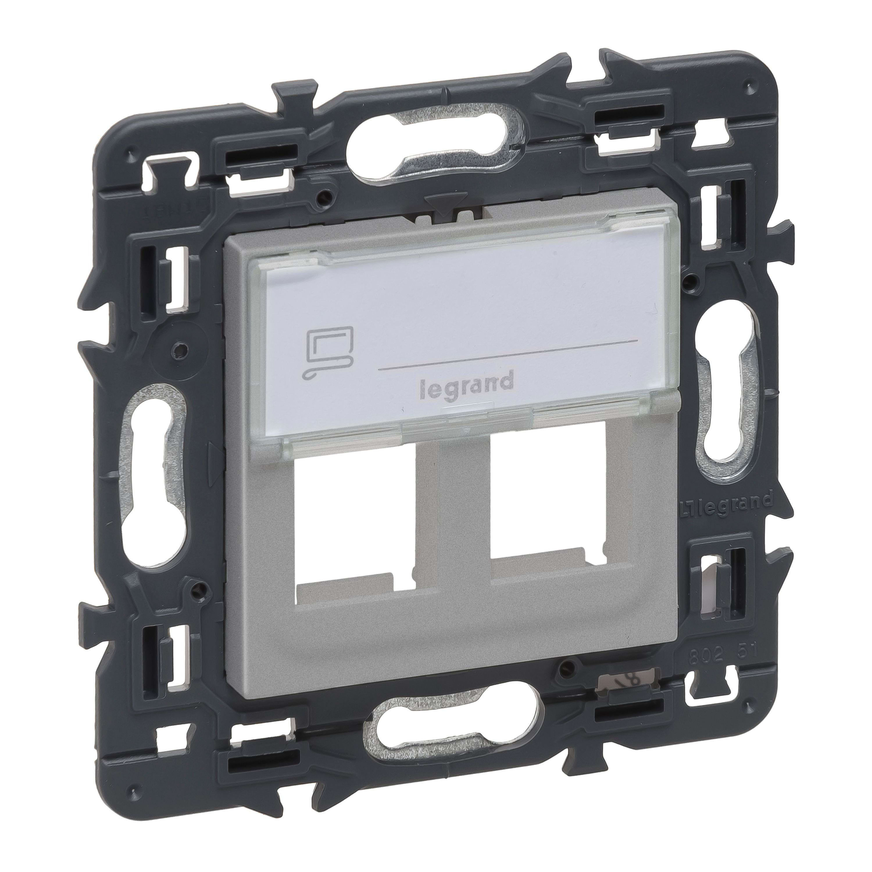 LEGRAND - Adaptador Valena Next para RJ 45 - para 2 conectores Keystone - Aluminio