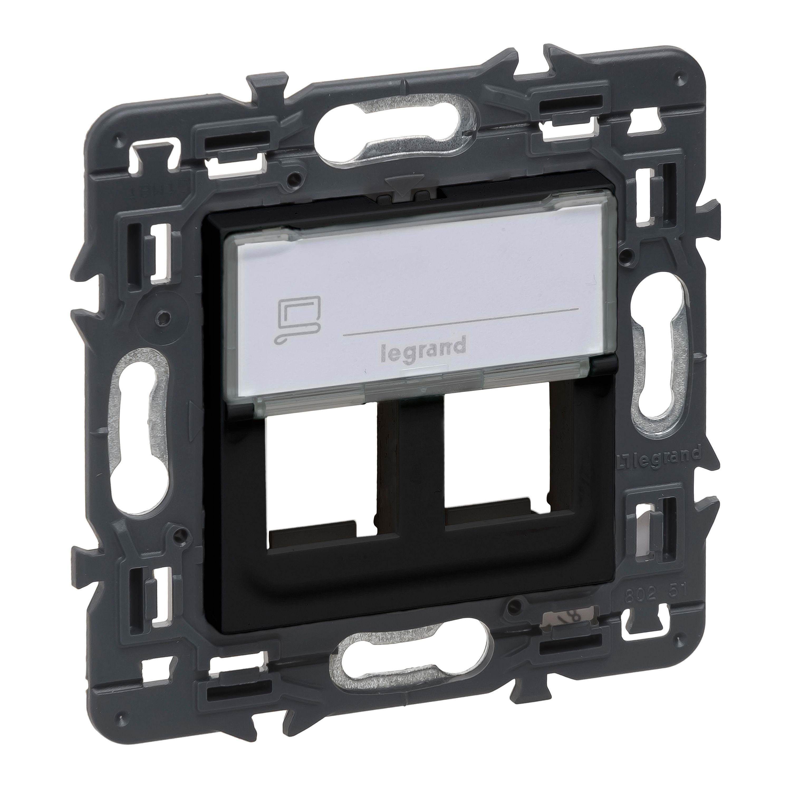 LEGRAND - Adaptador Valena Next para RJ 45 - para 2 conectores Keystone - Dark