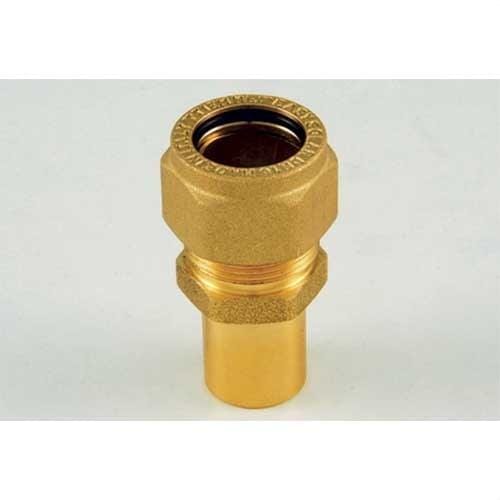 TIEMME - Racor recto 3211X EASYSOLAR DN16x22 acero inoxidable / cobre para tubo corrugado