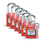 BRADY - LOTE 6 CANDADOS ROJO  BRADY