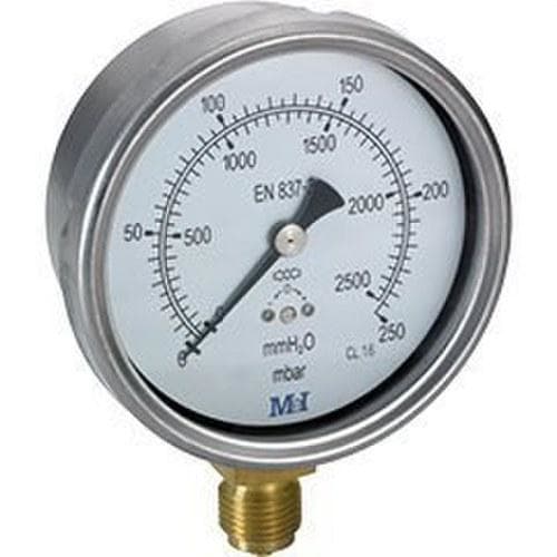 HECAPO - Manómetro baja presión diámetro 63 vertical 1/4" 0...100mbar