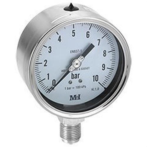 HECAPO - Manómetro inoxidable diámetro 100 vertical 1/2" 0...40bar
