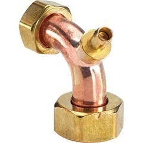 HECAPO - Racor curvo doble tuerca con purgador 3/4x3/4"