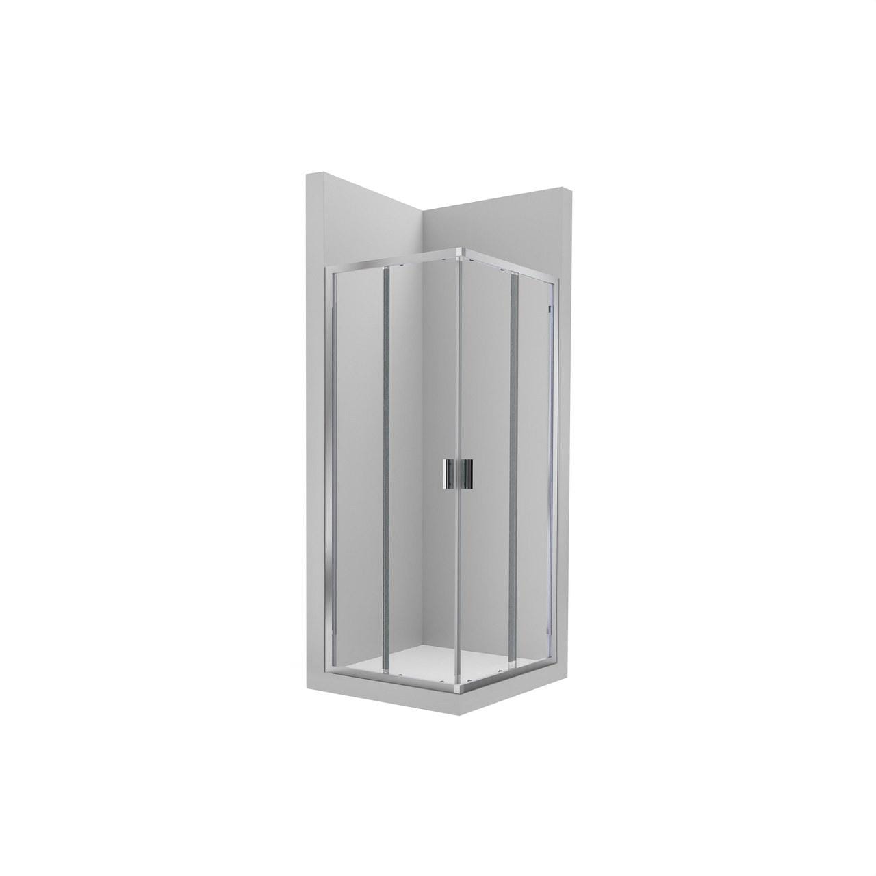 ROCA - Mampara ducha angular 2 hojas correderas + 2 fijas 1950x700 VICTORIA L2 plata brillo