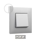 LEGRAND - Placa embellecedora Valena Next de 3 elementos de color aluminio/Cromo