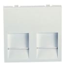 MMCONECTA - Módulo plano de 45x45 con antipolvo grafito para 2 conectores tipo Keystone 19,4mm/20,4mm/Commscope (Systimax)