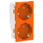 Schneider Electric - Schuko doble RAPTOR antracita y piloto